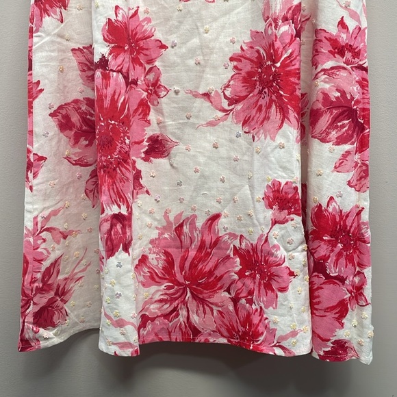 Coldwater Creek Linen Blend Floral Sequin A-Line Lined Skirt PM - Picture 6 of 16